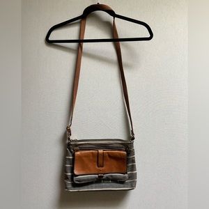 FOSSIL Kinley horizontal striped cross body bag